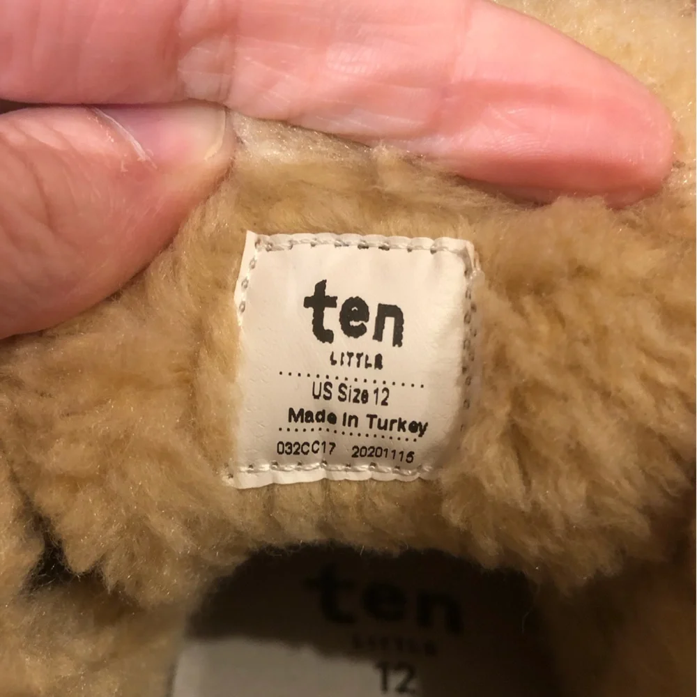 Ten Little Furry High Tops Sz 12